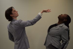 Duo National Champions Briggs Maynor and Jessie Philips show off blocking from their performance