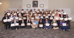 Students pose with their Leadership Recognition Program Awards